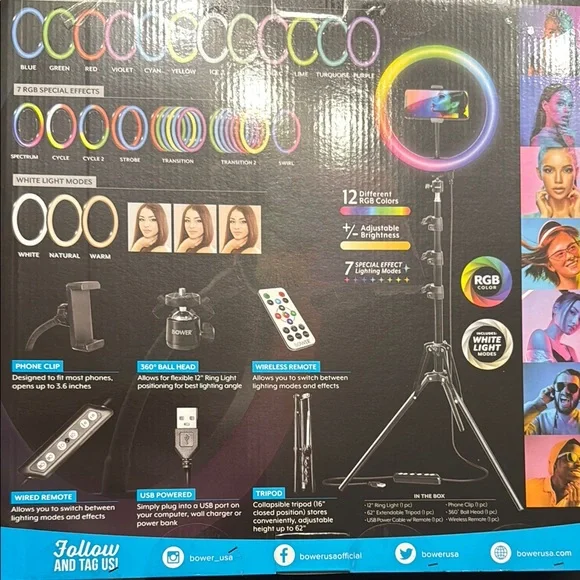 Bower RGB Ring Light with Tripod - Picture 2 of 2
